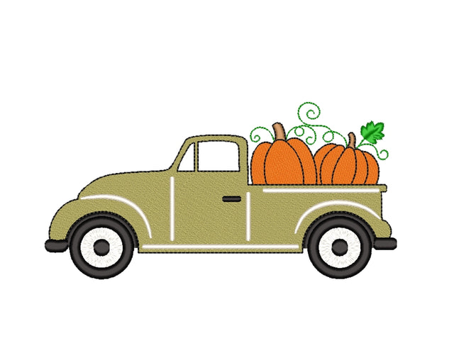 Autumn Truck Embroidery Design, 3 sizes, Instant Download Embroidery/Applique DESIGNS Nino Nadaraia 