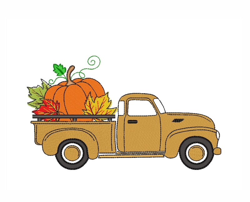 Autumn Truck Embroidery Design, 5 sizes, Instant Download Embroidery/Applique DESIGNS Nino Nadaraia 