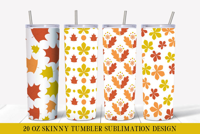 Autumn Tumbler Wrap Sublimation. Fall Leaves Tumbler Designs Sublimation LaBelezoka 