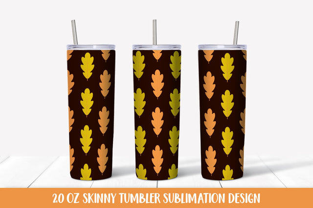 Autumn Tumbler Wrap Sublimation. Oak Leaves Skinny Tumbler Sublimation LaBelezoka 