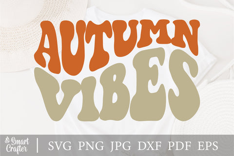 Autumn Vibes svg, Autumn Saying svg, Retro Wavy Letters svg, Cozy Autumn svg, Retro Autumn svg, Women Autumn Shirt svg, Silhouette & Cricut SVG Fauz 