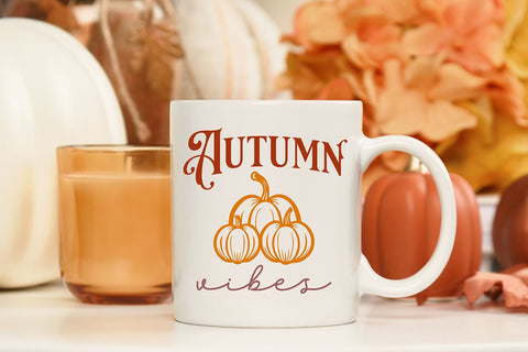 Autumn Vibes SVG | Pumpkin Cut File SVG B Renee Design 