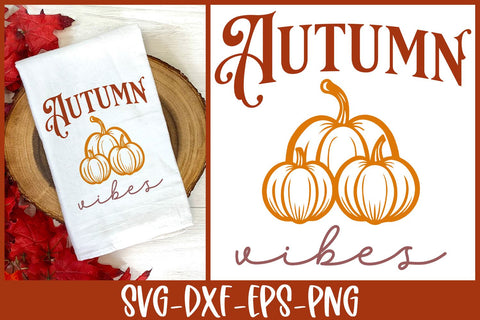 Autumn Vibes SVG | Pumpkin Cut File SVG B Renee Design 