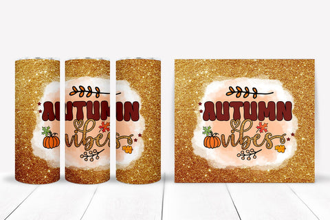 Autumn Vibes Tumbler Sublimation I Fall Tumbler Wrap PNG Sublimation Happy Printables Club 
