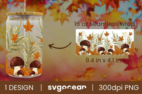 Autumn Wrap For Libbey Glass | Beer Can | 16 Oz Libbey Glass SVG SvgOcean 