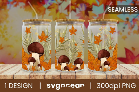 Autumn Wrap For Libbey Glass | Beer Can | 16 Oz Libbey Glass SVG SvgOcean 