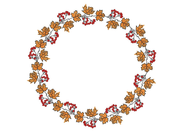 Autumn Wreath Embroidery Design Embroidery/Applique DESIGNS Nino Nadaraia 
