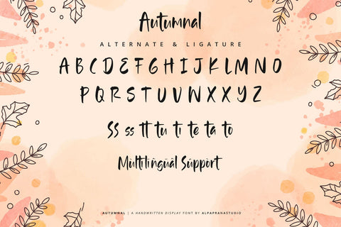 Autumnal - Handwritten Font Font Alpaprana Studio 