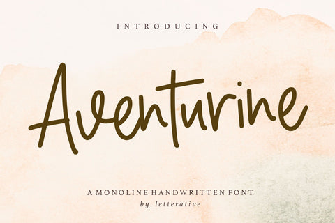 Aventurine is a Monoline Handwritten Font Font Letterative 