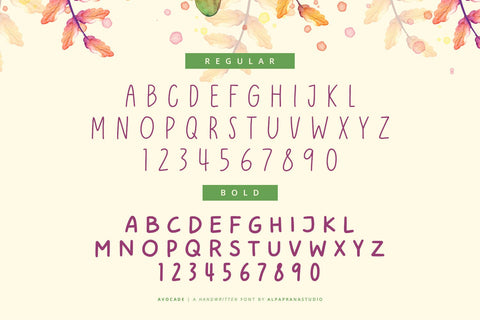 Avocade - Handwritten Font Font Alpaprana Studio 