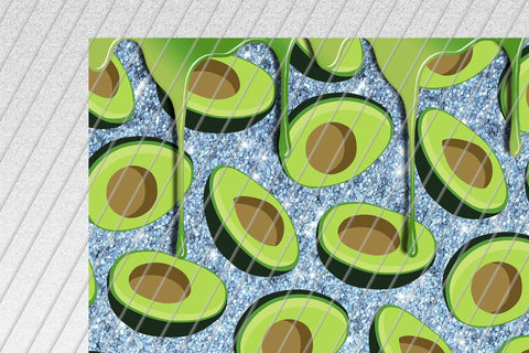 Avocado 20oz Skinny Tumbler Sublimation Light Blue Glitter Sublimation Marlene Campos 