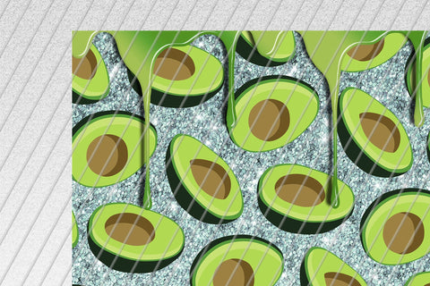 Avocado 20oz Skinny Tumbler Sublimation Mint Glitter Sublimation Marlene Campos 