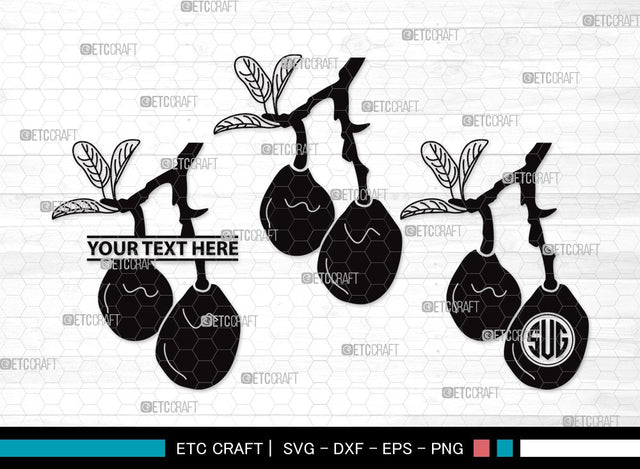 Avocado Monogram SVG | Avocado Svg | Avocado Veggies Svg | Fruit Svg | Avocado Clipart SVG ETC Craft 