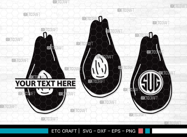 Avocado Monogram SVG | Avocado Svg | Avocado Veggies Svg | Fruit Svg | Avocado Clipart SVG ETC Craft 