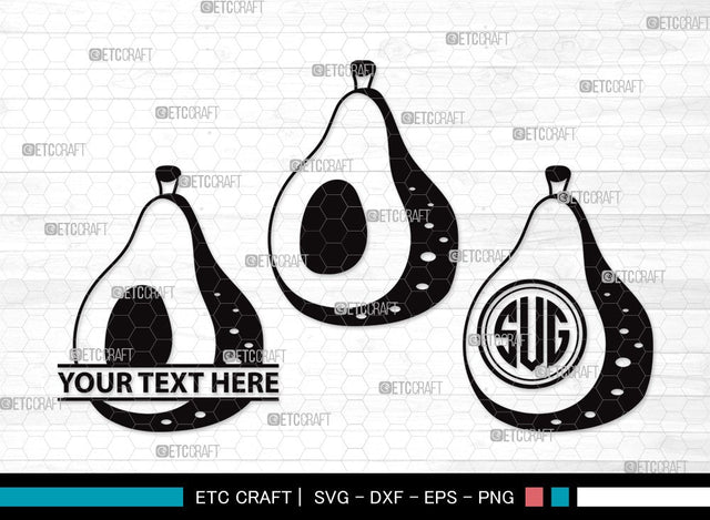 Avocado Monogram SVG | Avocado Svg | Avocado Veggies Svg | Fruit Svg | Avocado Clipart SVG ETC Craft 