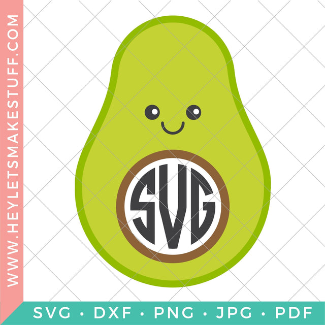 Avocado Monogram SVG Hey Let's Make Stuff 