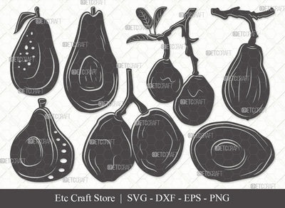 Avocado Silhouette SVG Cut File | Avocado Svg | Avocado Veggies Svg | Fruit Svg | Avocados Bundle | Eps | Dxf | Png SVG ETC Craft 