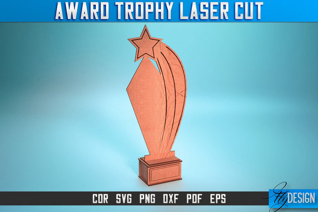 Award Trophy Laser Cut SVG | Award Trophy SVG Design | CNC Files SVG Fly Design 