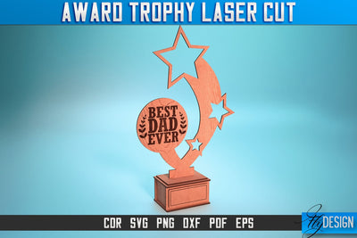 Award Trophy Laser Cut SVG | Award Trophy SVG Design | CNC Files SVG Fly Design 