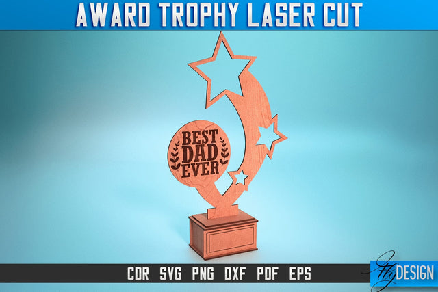 Award Trophy Laser Cut SVG | Award Trophy SVG Design | CNC Files SVG Fly Design 