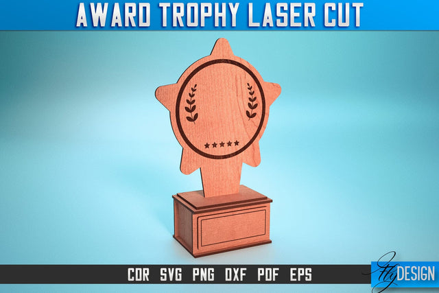 Award Trophy Laser Cut SVG | Award Trophy SVG Design | CNC Files SVG Fly Design 
