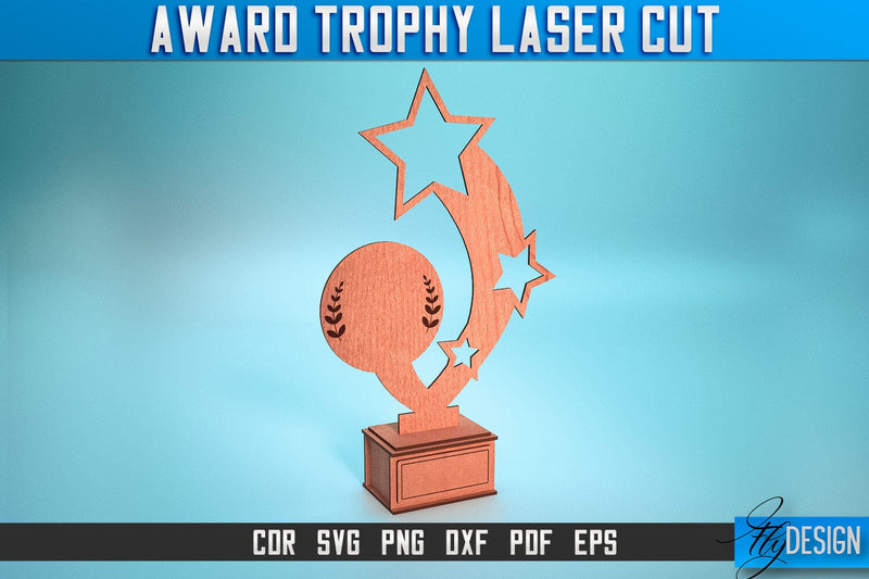 Award Trophy Laser Cut SVG | Award Trophy SVG Design | CNC Files SVG Fly Design 