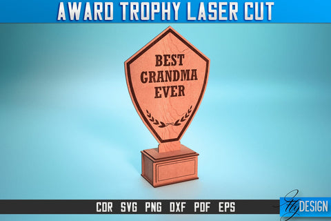 Award Trophy Laser Cut SVG | Award Trophy SVG Design | CNC Files SVG Fly Design 
