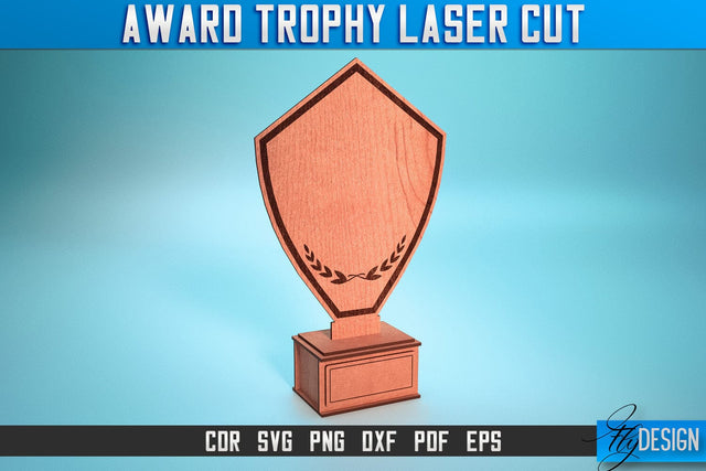 Award Trophy Laser Cut SVG | Award Trophy SVG Design | CNC Files SVG Fly Design 