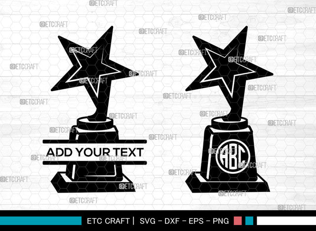 Award Trophy Monogram SVG, Split Monogram Svg, Trophy Cup Svg, Trophies Star Svg, Award Svg, Sports Svg, Award Trophy SVG ETC Craft 