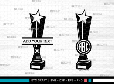 Award Trophy Monogram SVG, Split Monogram Svg, Trophy Cup Svg, Trophies Star Svg, Award Svg, Sports Svg, Award Trophy SVG ETC Craft 