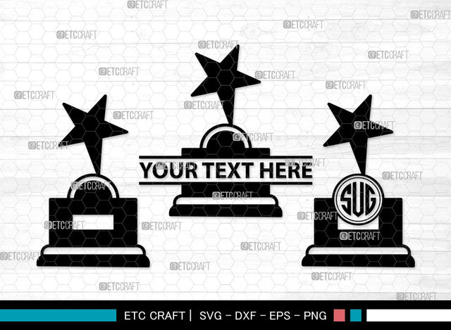 Award Trophy Monogram SVG | Trophy Cup Svg | Award Svg | Sports Svg | Trophies Star Svg | Award Trophy Clipart SVG ETC Craft 