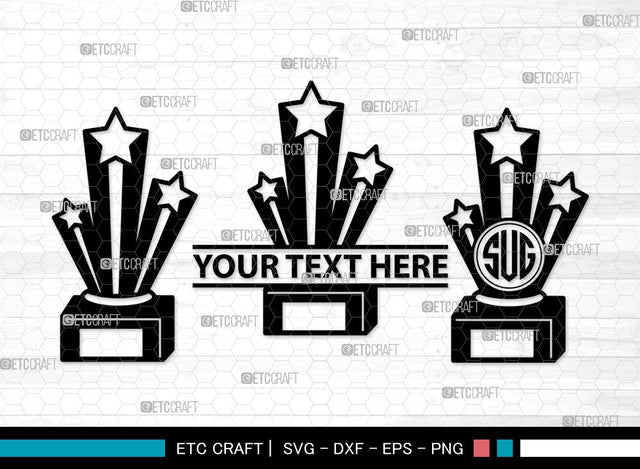 Award Trophy Monogram SVG | Trophy Cup Svg | Award Svg | Sports Svg | Trophies Star Svg | Award Trophy Clipart SVG ETC Craft 