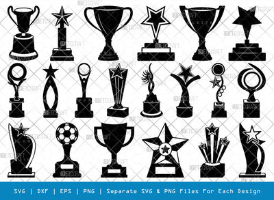 Award Trophy SVG, Award Trophy Silhouette, Award Svg, Champion Svg, Winner Cup Svg, Prize Svg, Trophies Svg, Award Trophy Bundle SVG ETC Craft 