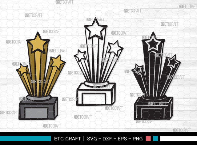 Award Trophy SVG | Trophy Cup Svg | Award Svg | Sports Svg | Trophies Star Svg | Award Trophy Clipart SVG ETC Craft 