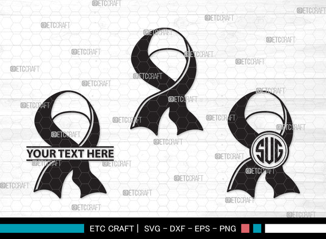 Awareness Ribbon Monogram SVG | Breast Cancer Ribbon Svg | Survivor Ribbon Bundle | Awareness Ribbon Monogram SVG ETC Craft 