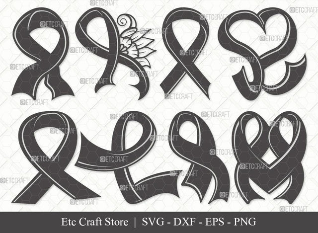Awareness Ribbon Silhouette SVG Cut Files | Breast Cancer Ribbon Svg | Survivor Ribbon Bundle SVG ETC Craft 