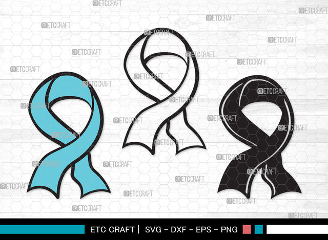 Awareness Ribbon SVG | Breast Cancer Ribbon Svg | Survivor Ribbon Bundle | Awareness Ribbon Clipart SVG ETC Craft 