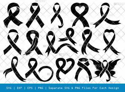 Awareness Ribbon SVG, Ribbon Silhouette, Feather Svg, Suicide Loss Svg, Cancer Svg, Breast Cancer Svg, Suicide Svg, Ribbon Bundle SVG ETC Craft 