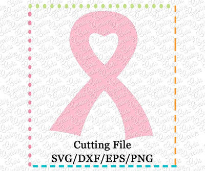Awareness Ribbon with Heart Cut File Creative Appliques 