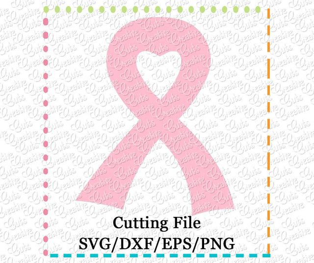 Awareness Ribbon with Heart Cut File Creative Appliques 