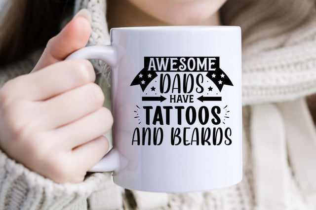 Awesome dads have tattoos and beards SVG SVG DESIGNISTIC 