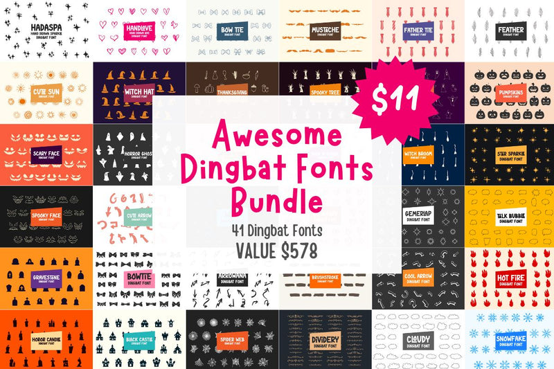 Shell Dingbat Dafont Awesome Dingbat Fonts Bundle - So Fontsy
