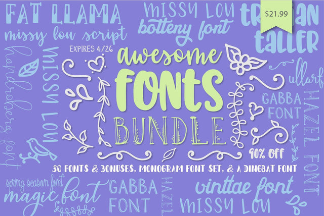 Awesome Fonts Bundle Bundle So Fontsy Design Shop 