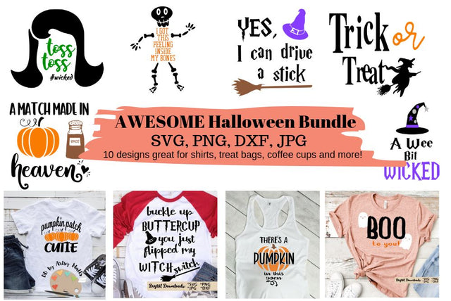 Awesome Halloween Bundle svg dxf png jpg - Halloween svg set of 10 designs SVG The Artsy Spot 