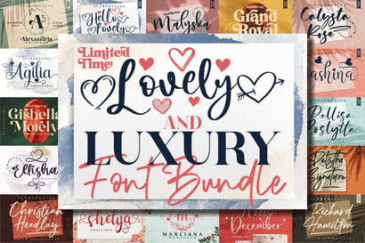 Awesome Lovely & Luxurious Font Bundle Font Letterena Studios 