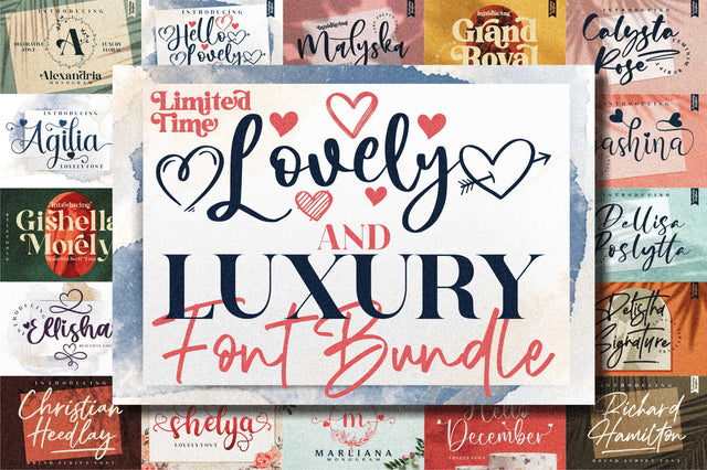 Awesome Lovely & Luxurious Font Bundle Font Letterena Studios 