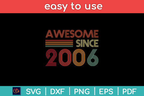 Awesome Since 2006 15th Birthday Retro Svg Design SVG artprintfile 