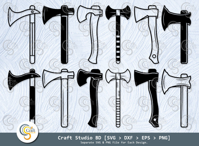 Axe Silhouette, Tactical Axe Svg, Broad Axe Svg, Doudle Bit Axe Svg, Tribal Axes Svg, Lumberjack Axe Svg, Wooden Axe Svg Bundle SVG ETC Craft 