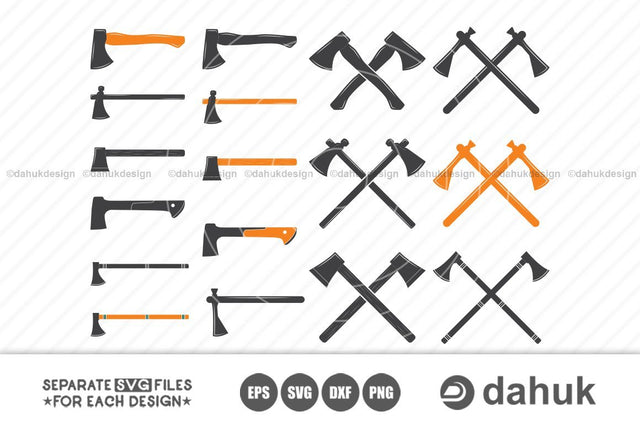 Axe Svg, Axe Logo, Cross Axe Svg, Silhouette, Clipart, Cuttable Design SVG, PNG, DXF & eps Designs SVG dahukdesign 