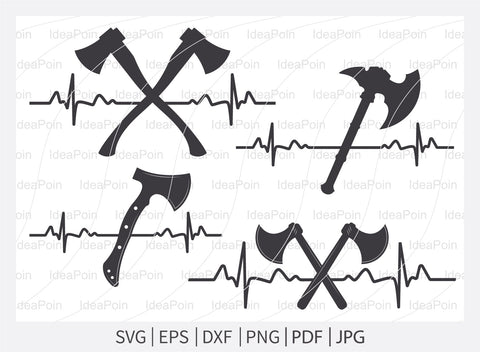 Axe svg, Axe Monogram Frame SVG, Firefighter Svg, Axe Monogram svg, Axe Clipart, Axe Vector, crossed axes heartbeat svg, Lumberjack svg SVG Dinvect 